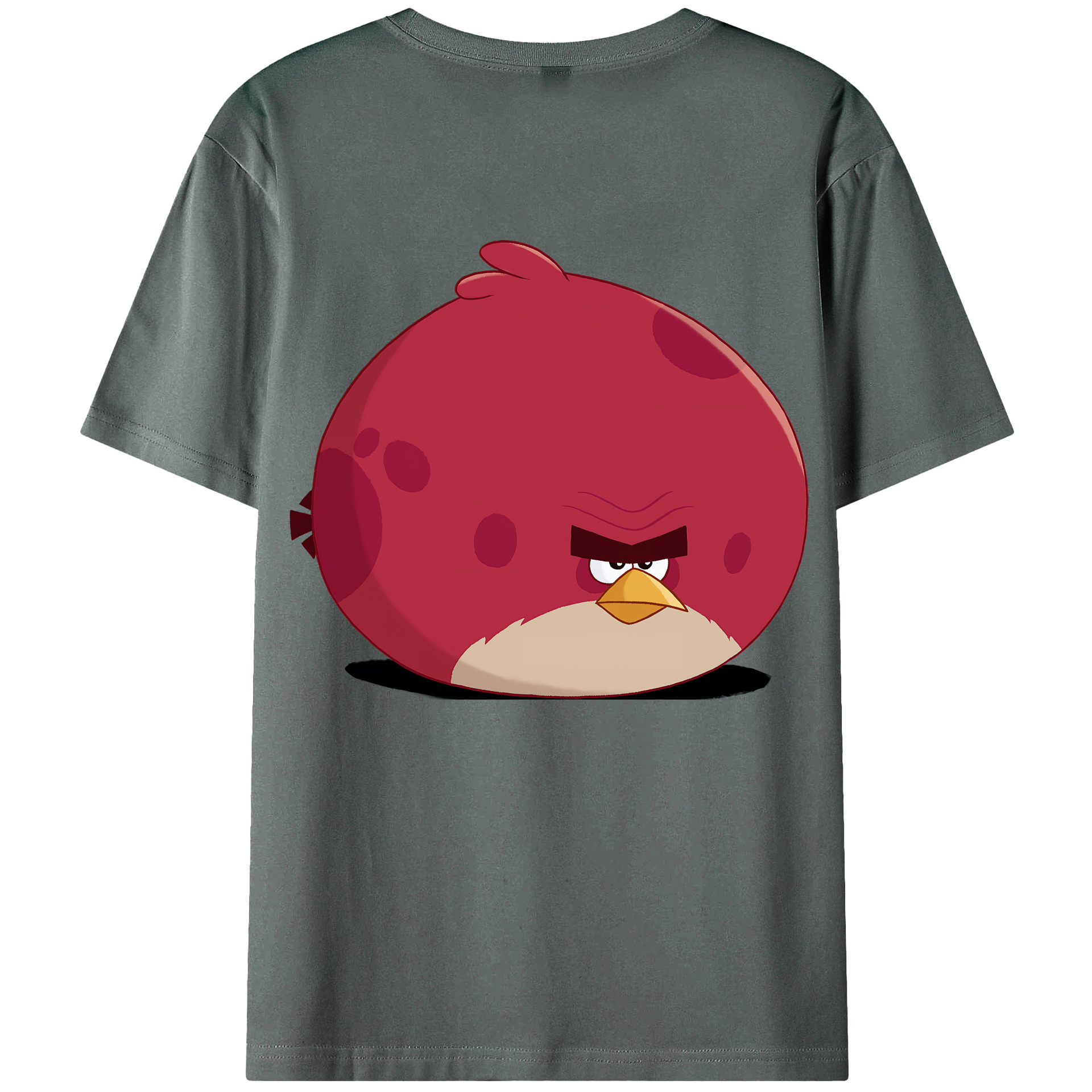 （画像用） Angry Birds アングリーバード 綿100％ メンズ半袖Tシャツ（バックプリント） 通気性